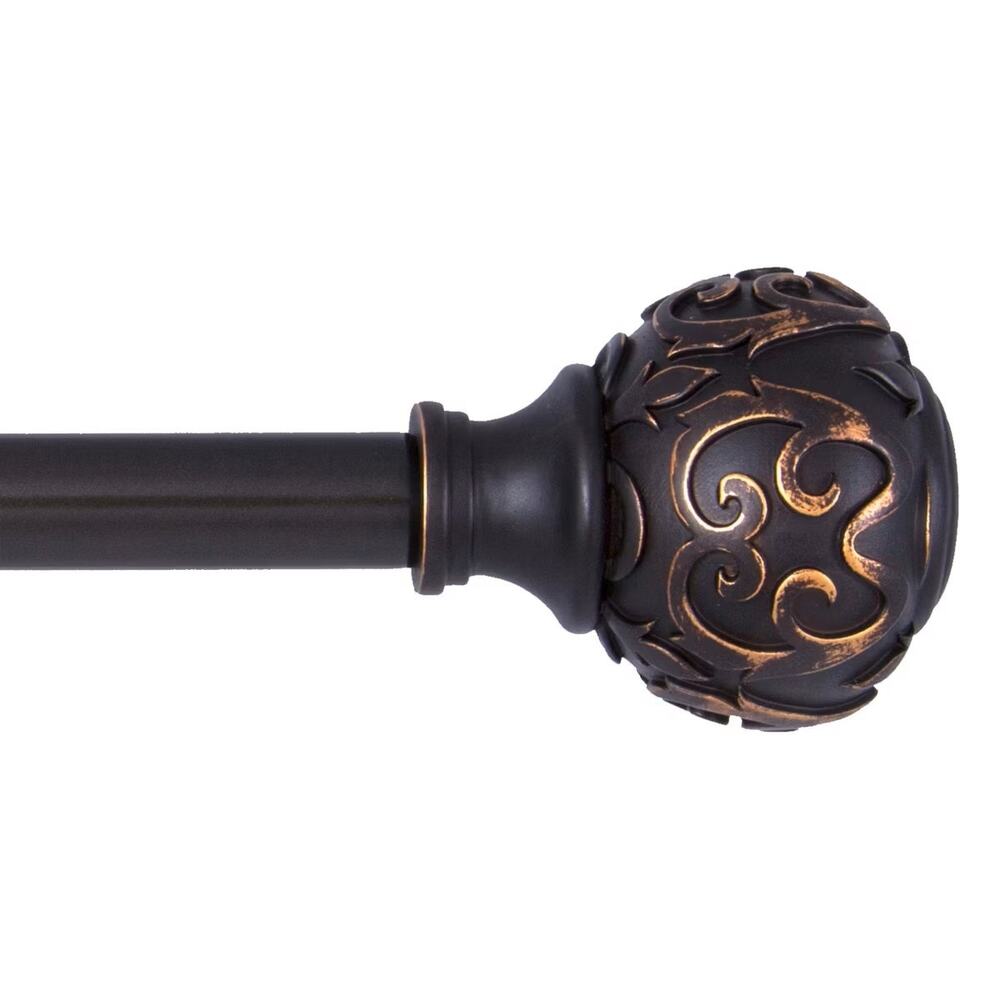 Kenney Fast Fit Carey 5/8" Curtain Rod 36 to 66 in Oil Rubbed Bronze